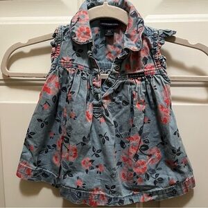 Calvin Klein Jeans Blue Pleated Sundress with Peter Pan Collar